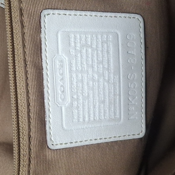 Coach White Leather Satchel Zip Tote - Picture 4 of 5